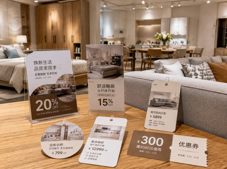 雨山区家具门店单页海报与吊牌